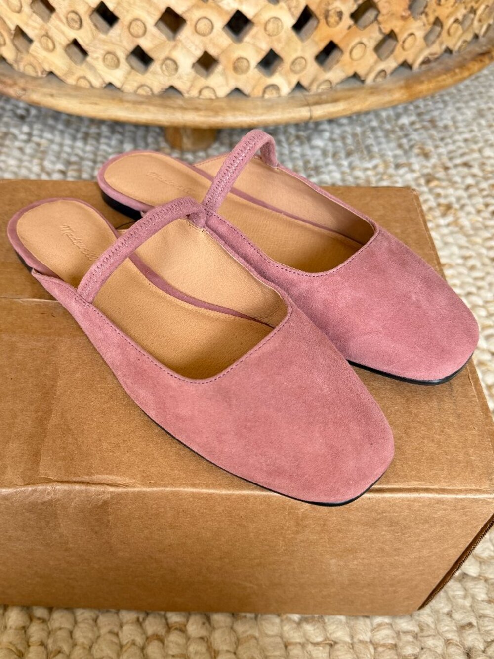 Madewell Greta Ballet Flat Mule in Suede (NWOT) | Withered Rose (size 7.5)